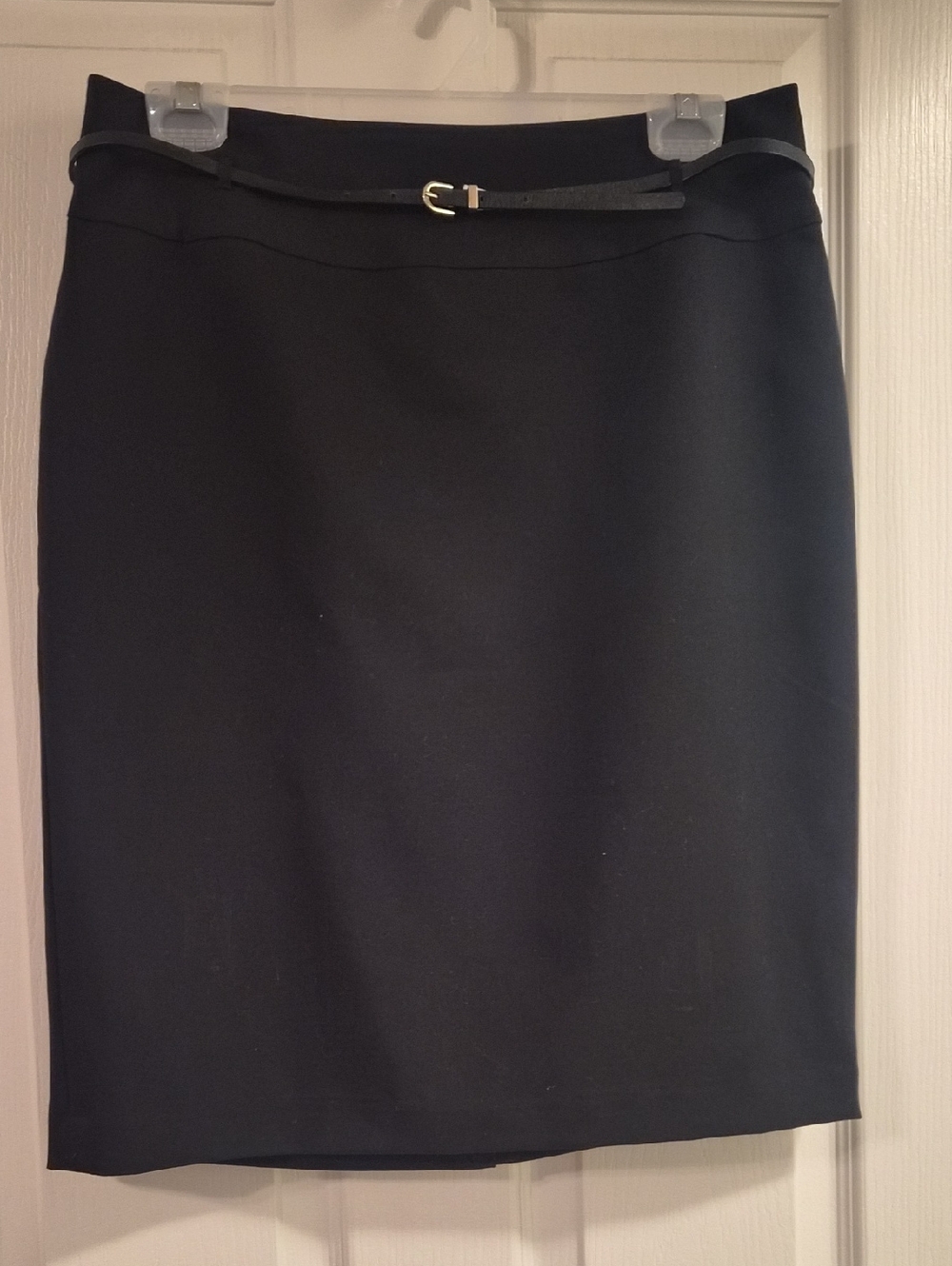 Liz Claiborne Black Pencil Skirt with Slim Belt